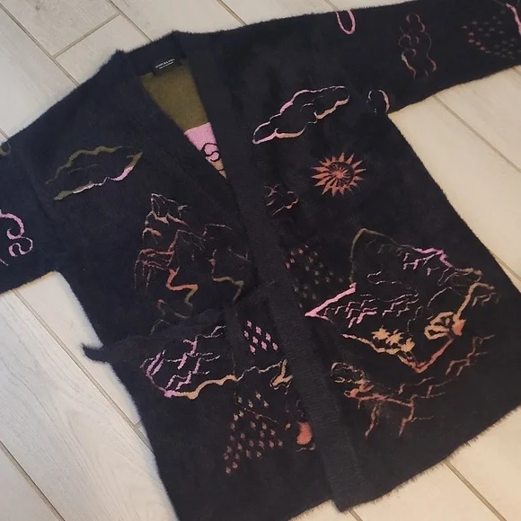 cotch & Soda Men's Jacquard Kimono Cardigan Sweater - Picture 9 of 14